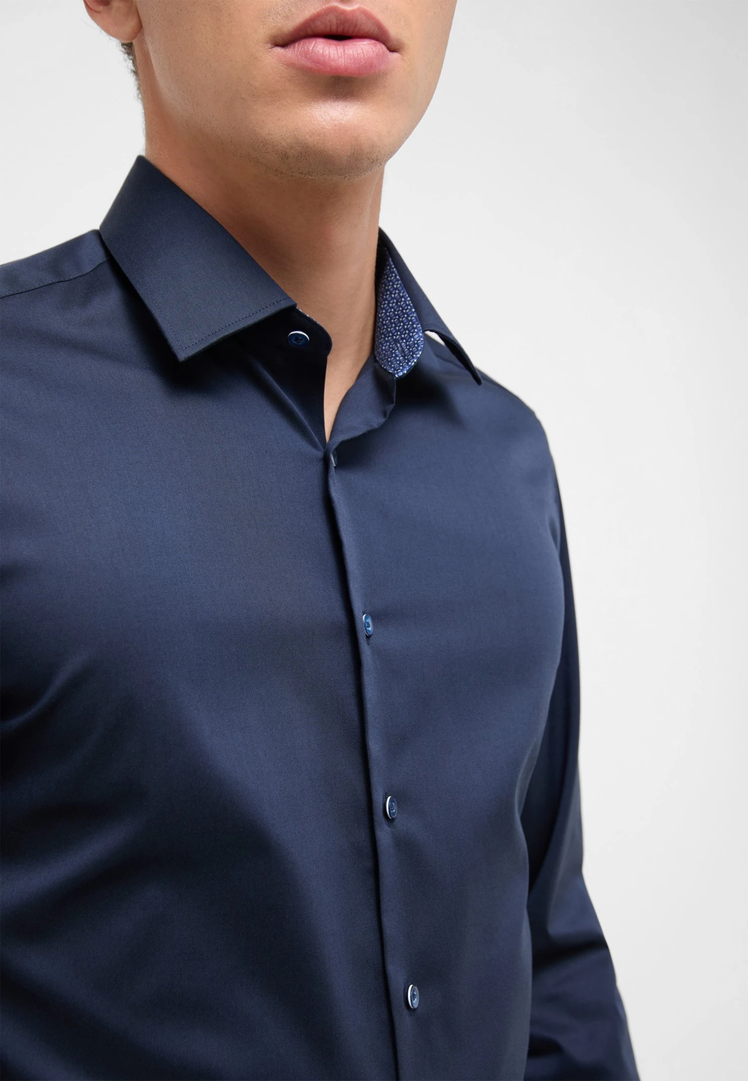 Eterna Performance Slim Fit - Overhemd - Navy 5 Eterna Performance Slim Fit - Overhemd - Navy - Afbeelding 3