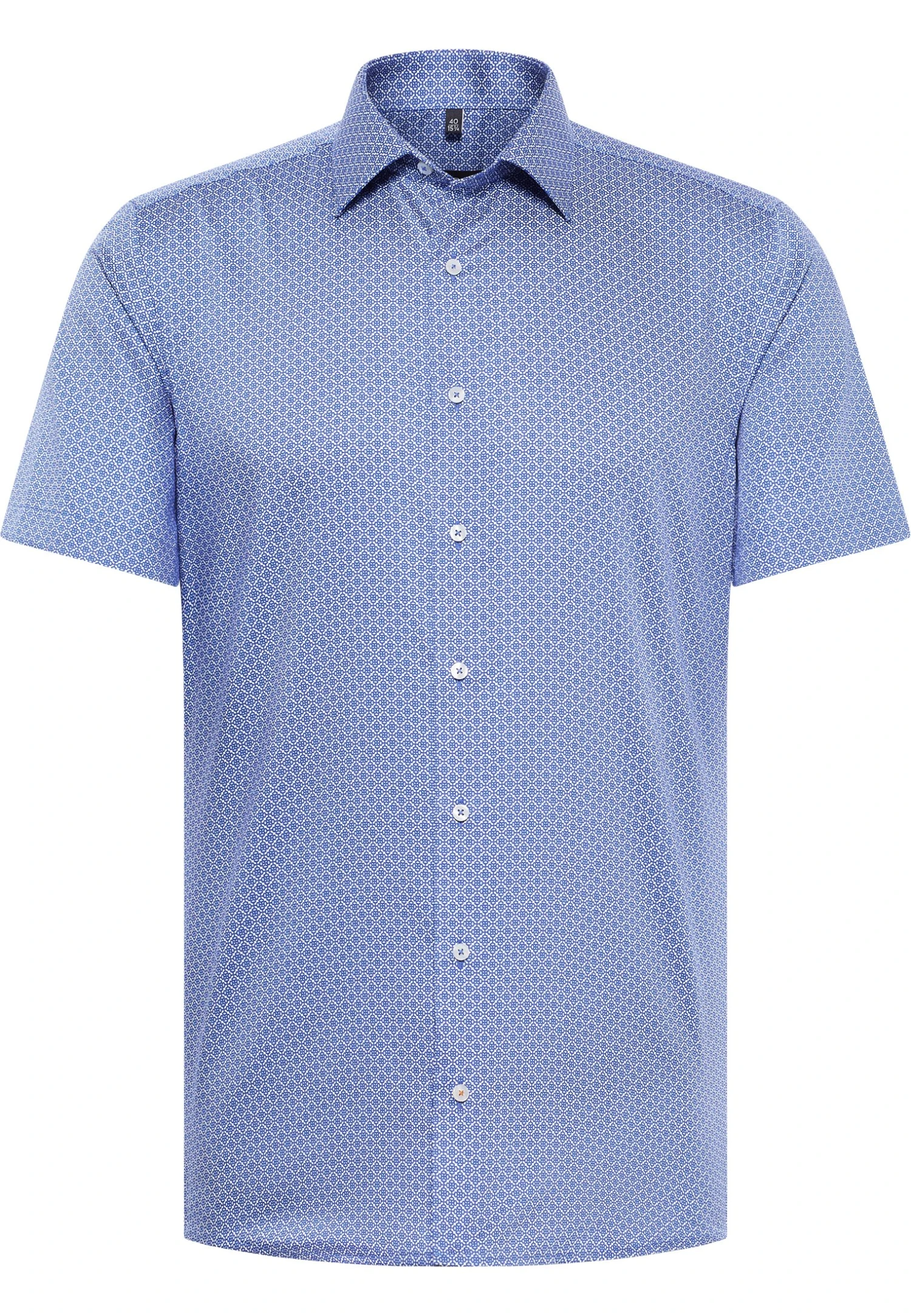 Eterna Bedrucktes Twill Kurzarm Slim Fit - Overhemd - Hellblau 6 Eterna Bedrucktes Twill Kurzarm Slim Fit - Overhemd - Hellblau - Afbeelding 4