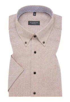 Eterna Unifarbenes Oxford Kurzarm Comfort Fit - Overhemd - Beige -Eterna ef7abbad710243d184f26280f4ffa875