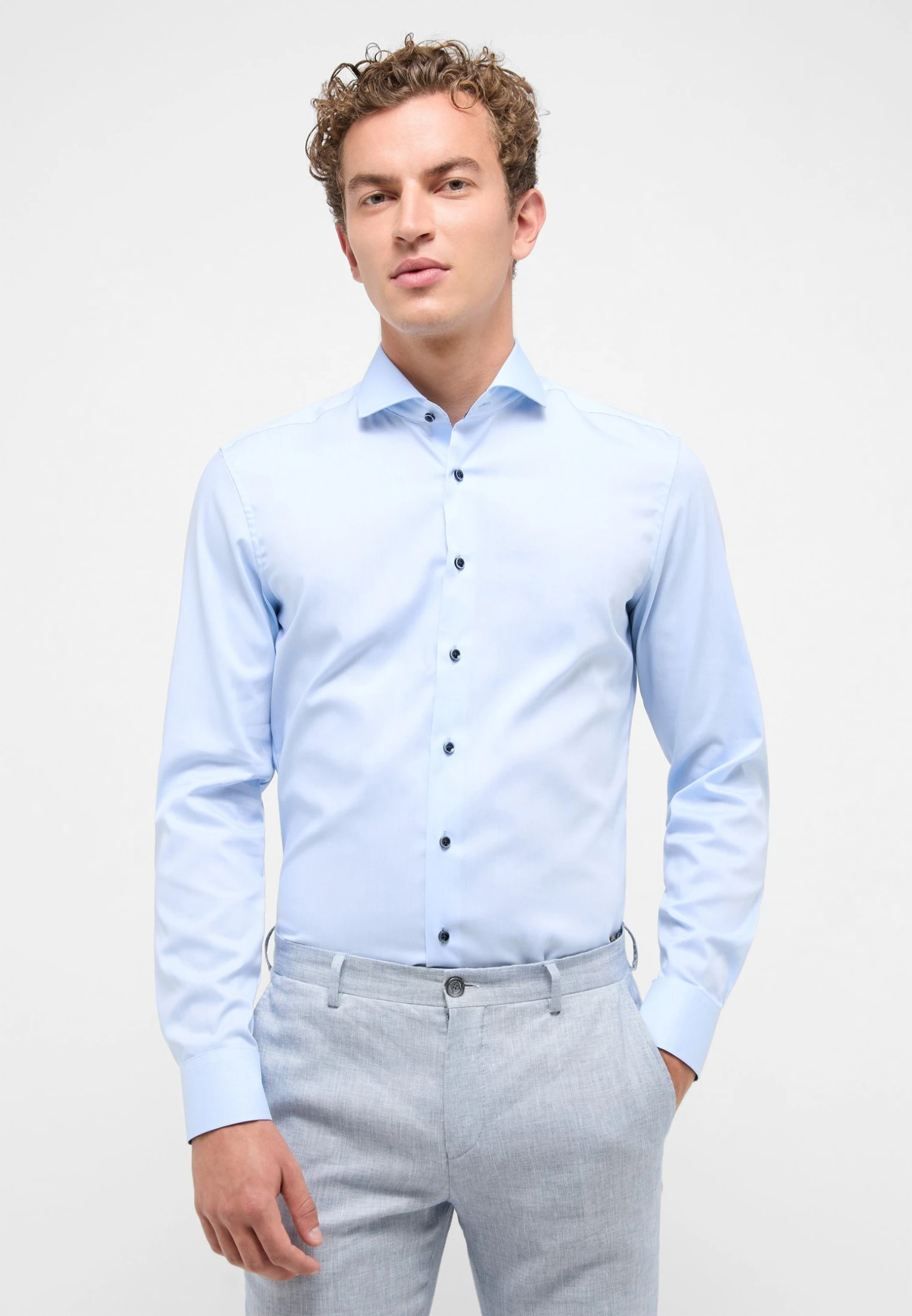 Eterna Pinpoint Slim Fit - Zakelijk Overhemd - Hellblau 3 Eterna Pinpoint Slim Fit - Zakelijk Overhemd - Hellblau