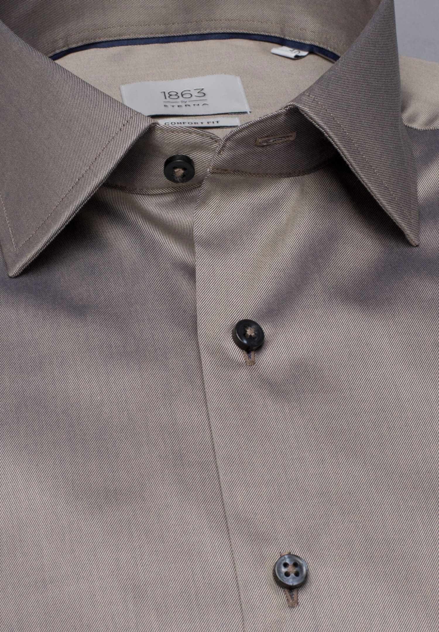 Eterna Comfort Fit - Zakelijk Overhemd - Taupe 7 Eterna Comfort Fit - Zakelijk Overhemd - Taupe - Afbeelding 5