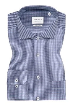 Eterna Strukturiertes Comfort Fit - Overhemd - Dunkelblau -Eterna f34034fc94f44ba68819971d8e151e69