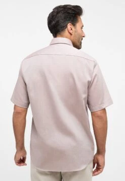 Eterna Unifarbenes Oxford Kurzarm Comfort Fit - Overhemd - Beige -Eterna f4464967994045dc8a706eba8d3dbeb8