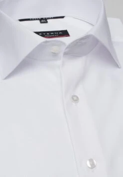 Eterna Kurzarm Modern Fit Twill- Overhemd - Weiß -Eterna f500c720490d4a8db4b049aa27c14abe