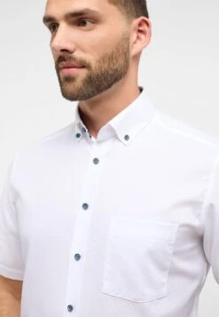 Eterna Strukturiertes Kurzarm Modern Fit - Overhemd - Weiß -Eterna f57ebfee691f47b1a3b2822263745a2f