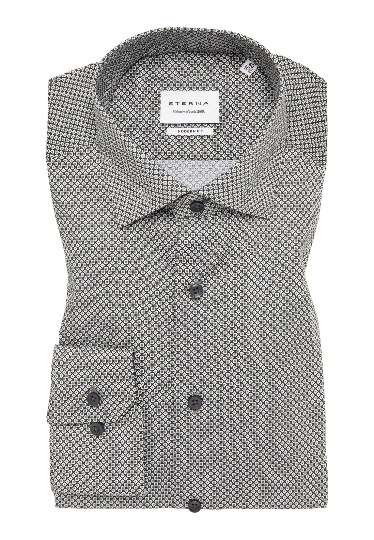 Eterna Print Modern Fit - Overhemd - Grün 8 Eterna Print Modern Fit - Overhemd - Grün - Afbeelding 6