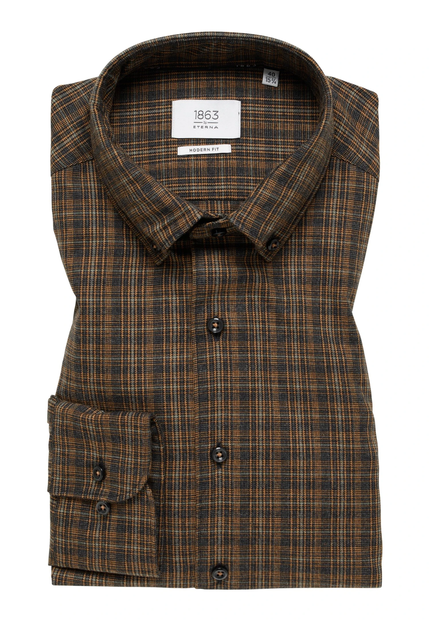 Eterna KariertesTailoring Modern Fit - Overhemd - Schwarz 8 Eterna KariertesTailoring Modern Fit - Overhemd - Schwarz - Afbeelding 6