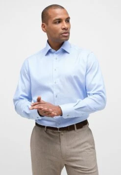 Eterna Strukturiertes Comfort Fit - Zakelijk Overhemd - Hellblau