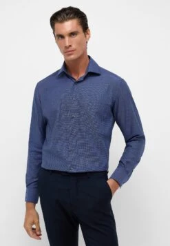 Eterna Struktur Comfort Fit - Overhemd - Blau