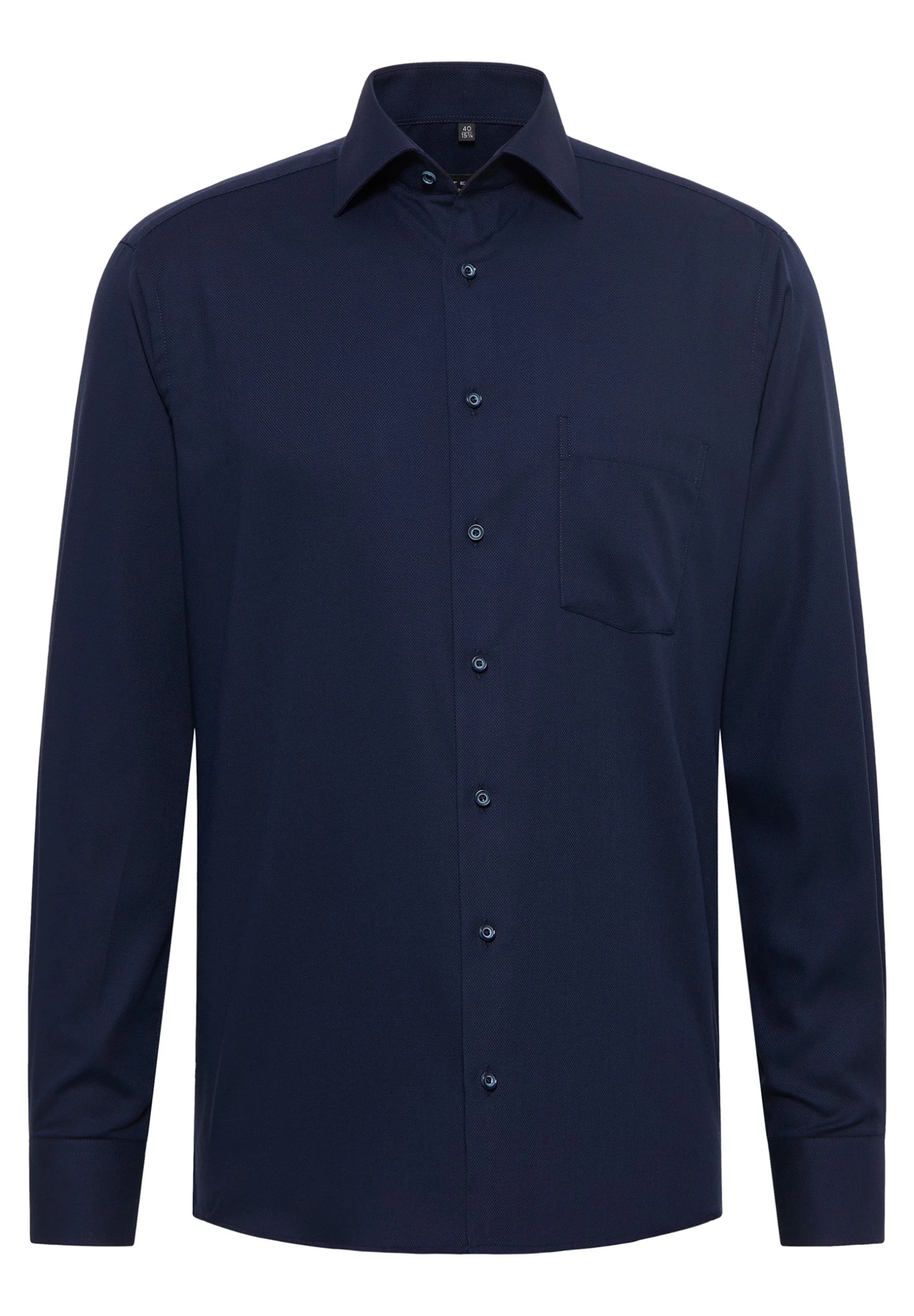 Eterna Struktur Modern Fit - Overhemd - Navy 6 Eterna Struktur Modern Fit - Overhemd - Navy - Afbeelding 4
