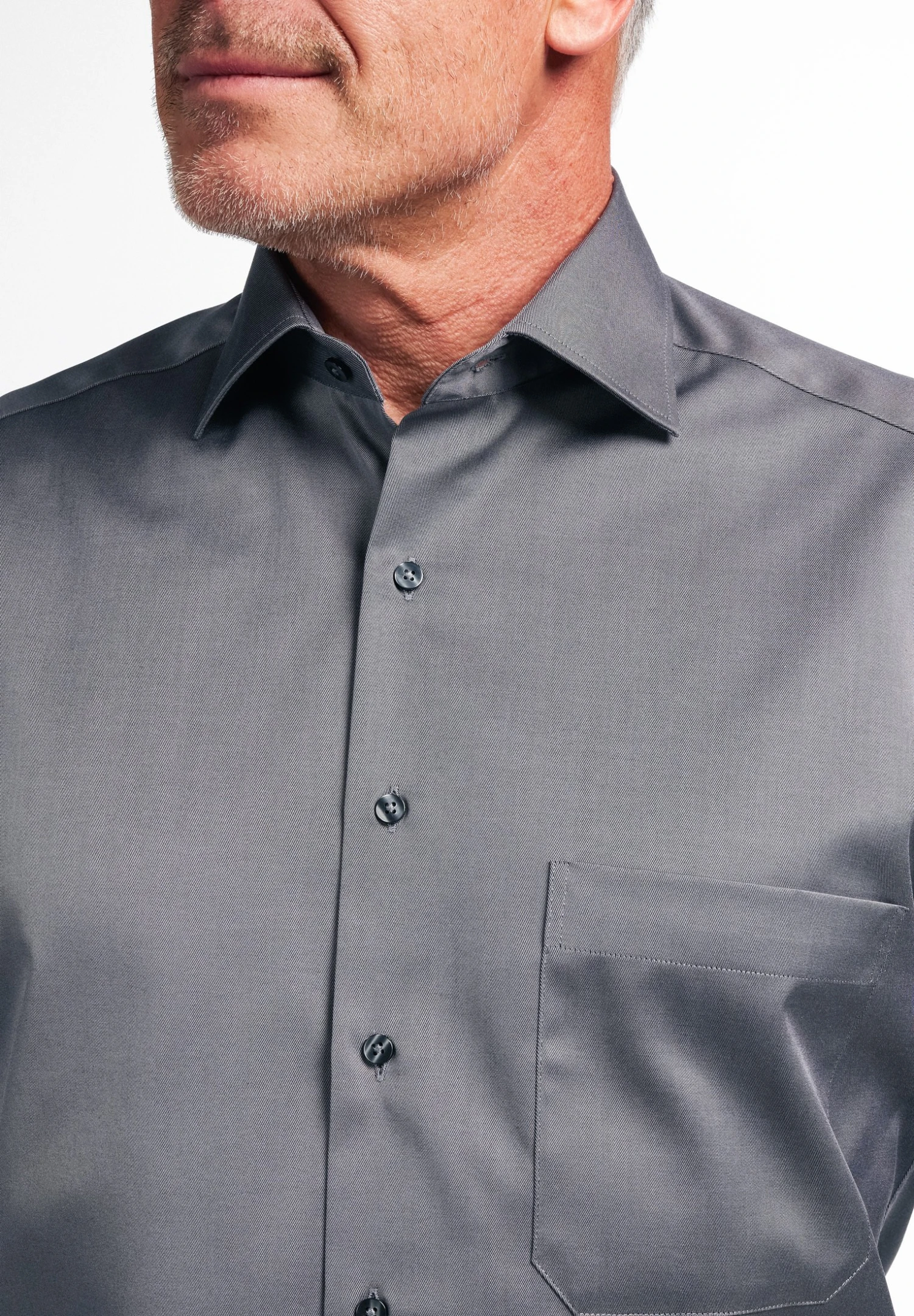 Eterna Langarm Comfort Fit - Zakelijk Overhemd - Steingrau 5 Eterna Langarm Comfort Fit - Zakelijk Overhemd - Steingrau - Afbeelding 3