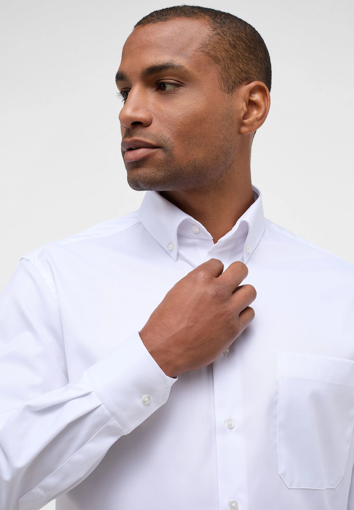 Eterna Unifarbenes Cover Comfort Fit - Overhemd - Weiß 5 Eterna Unifarbenes Cover Comfort Fit - Overhemd - Weiß - Afbeelding 3