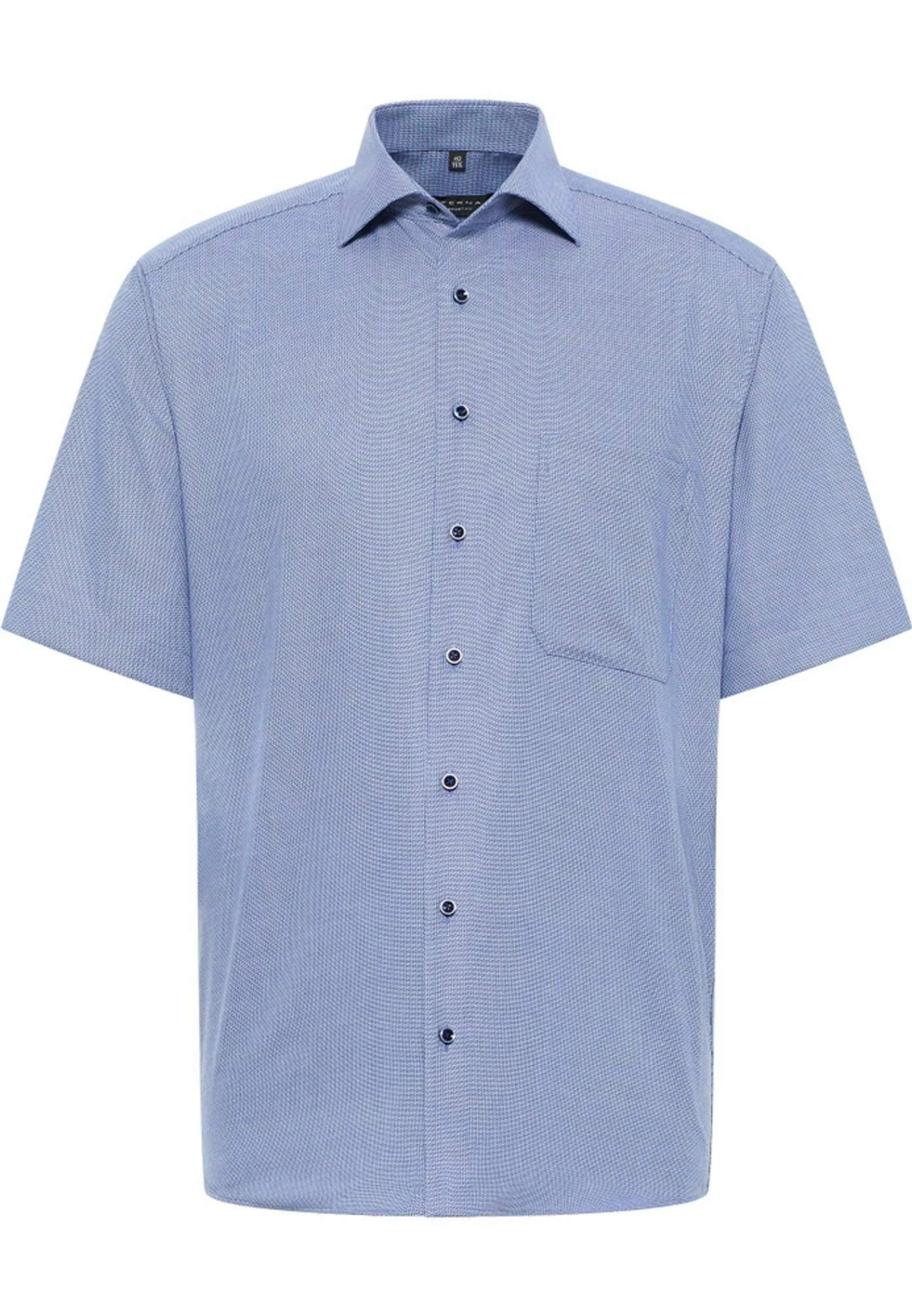 Eterna Comfort Fit Kurzarm Bügelfrei Mit - Overhemd - Blau 4 Eterna Comfort Fit Kurzarm Bügelfrei Mit - Overhemd - Blau - Afbeelding 2