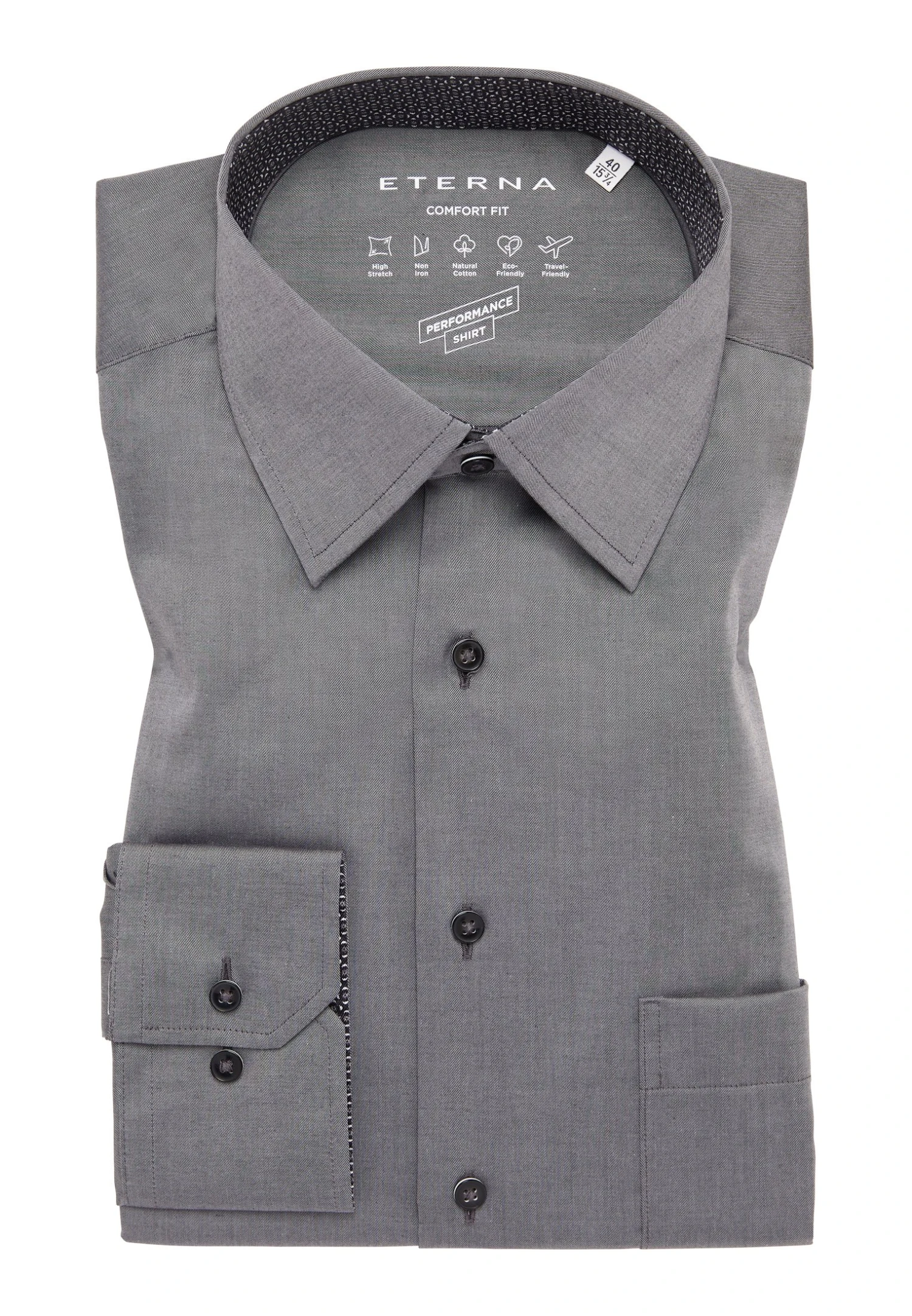 Eterna Performance Comfort Fit - Overhemd - Hellgrau 7 Eterna Performance Comfort Fit - Overhemd - Hellgrau - Afbeelding 5